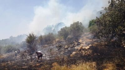 حريق كبير في الفرزل وفرق الإطفاء تعمل على اخماده
