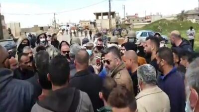 قطع الطريق أمام تلفزيون لبنان