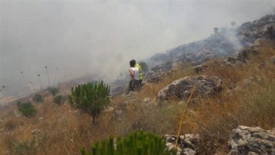 اطفاء حريق هائل في سردا والعمرا والحمامص في منطقة مرجعيون
