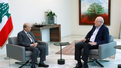 ميقاتي يغادر بعبدا من دون تصريح!