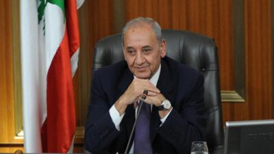 ‏عند سؤال بري هل يجب أن نتفاءل في المرحلة المقبلة أجاب: “من هون ورايح عليكن خير”