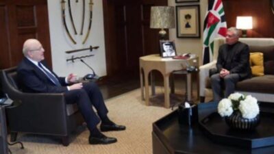 ملك الاردن يستقبل ميقاتي