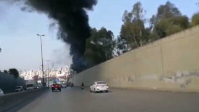 بالفيديو: حريق قرب الـ”سيتي سنتر”