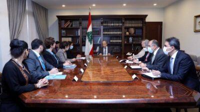 ‏الرئيس ‎#ميشال_عون استقبل الممثلة الخاصة للأمين العام للأمم المتحدة المعنية بالعنف ضد الأطفال نجاة معلا مجيد على رأس وفد ضم المنسقة الخاصة للأمم المتحدة ومنسقة الشؤون الإنسانية نجاة رشدي وممثلة منظمة اليونسيف في لبنان يوكي موكيو ومسؤولة حماية الأطفال سيسيليا أنيكاما