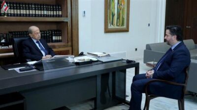 وزير الاقتصاد وضع الرئيس عون في أجواء زيارته إلى جنيف وأميركا