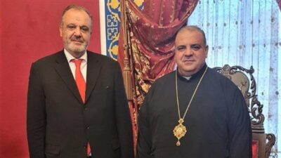 المطران ابراهيم عرض مع بوشكيان لأوضاع القطاع الصناعي