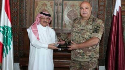 تكريم سفير قطر في لبنان.. قائد الجيش: نثمّن الجهود الدؤوبة التي يبذلها السفير لتعزيز العلاقات مع لبنان
