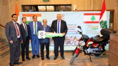 دراجات نارية هبة من الهند الى فوج حرس بيروت