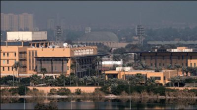 هجوم يستهدف السفارة الأميركية في بغداد.