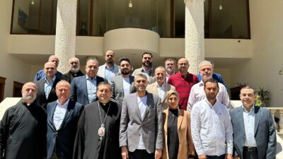 لائحة " رؤية طرابلس " تلتقي رئيس أساقفة طرابلس وسائر الشمال للروم الملكيين الكاثوليك المطران إدوار ضاهر في مقر المطرانية - ظهر العين