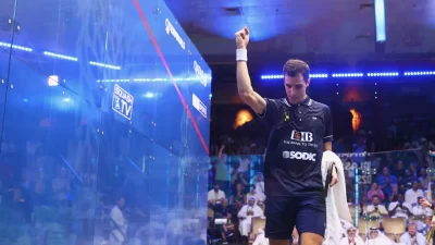 علي فرج ينهي مسيرته الحافلة في الاسكواش
