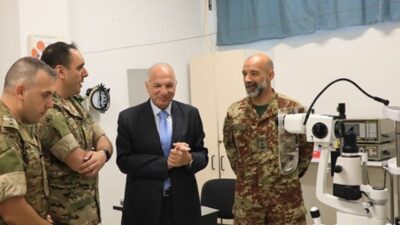 الجيش سلم والبعثة الايطالية معدات طبية هبة الى مستشفى ضهر الباشق الحكومي